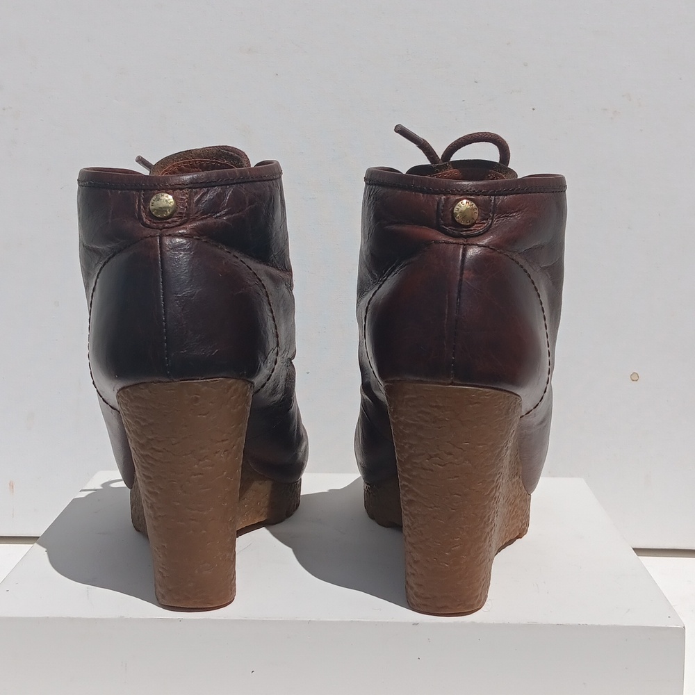 Michael Kors Dark Brown Wedge Boots Size5.5 - Picture 3 of 6